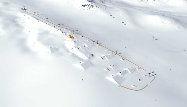 Overzicht snowpark Sölden