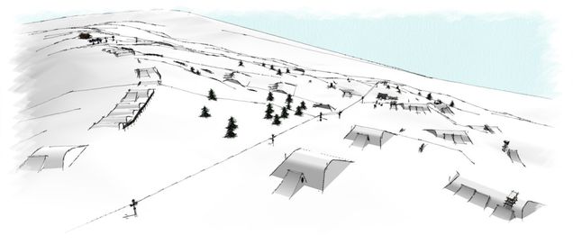 Plan du snowpark Les 7 Laux