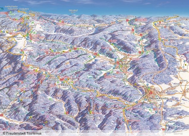 Plan des pistes de ski de fond Oberharmersbach