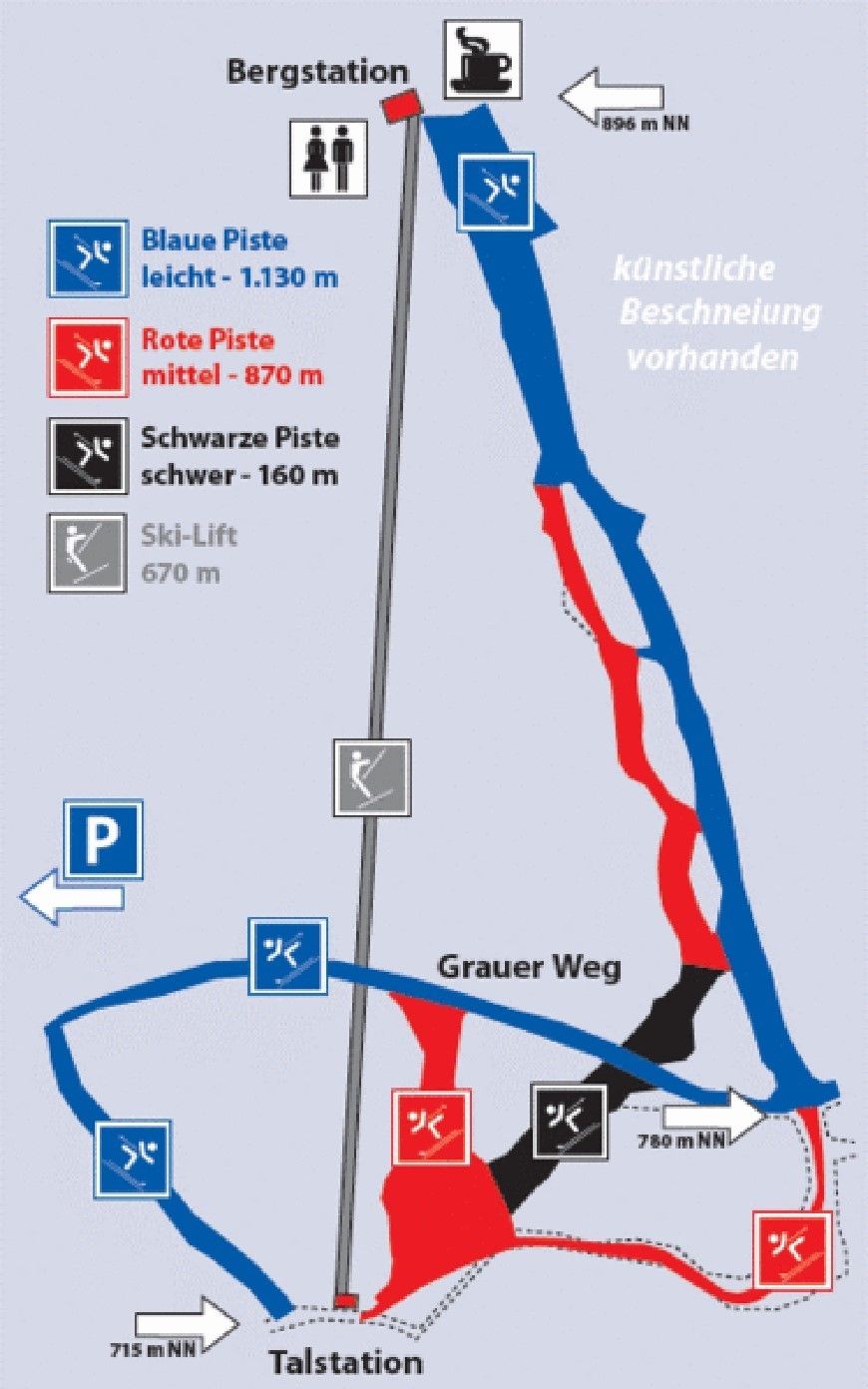 Pistenplan / Karte Skigebiet Schmalkalden, Deutschland