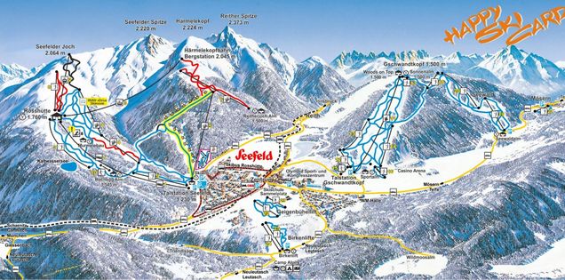 Plan des pistes Olympiaregion Seefeld