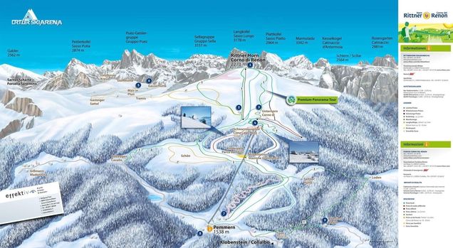 Plan des pistes de ski de fond Bolzano