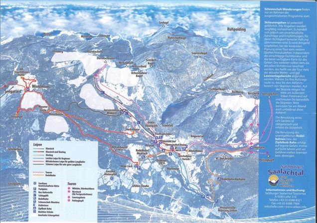 Plano pistas de esquí de fondo Unken