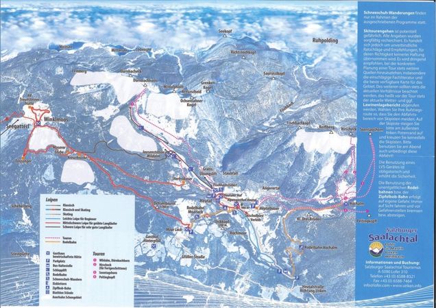 Piantina con piste di sci di fondo Unken