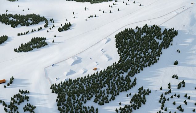 Overzicht snowpark Gaissau-Hintersee
