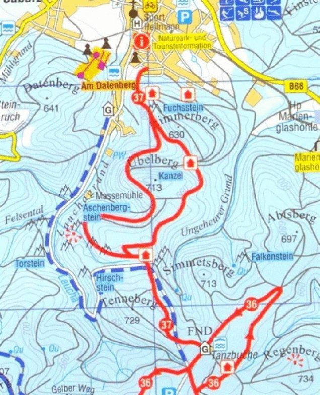 Plan des pistes de ski de fond Bad Tabarz