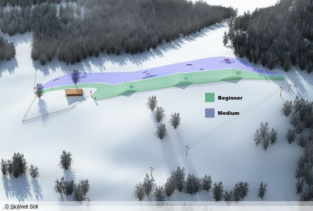 Mapa snowparku SkiWelt Wilder Kaiser - Brixental