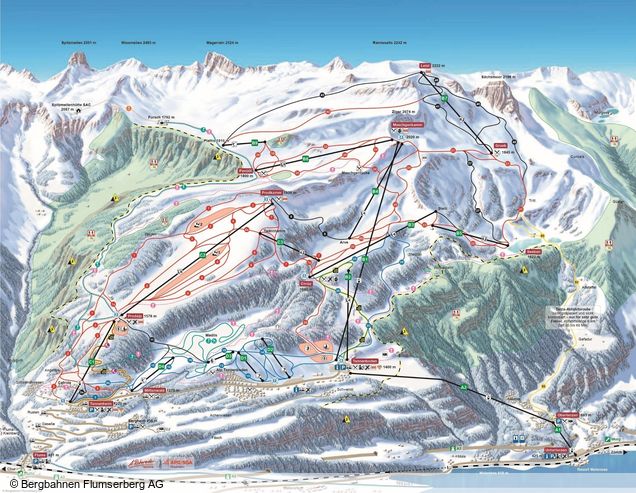 Piste map Flumserberg