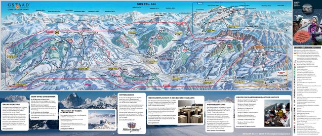 Piste map Gstaad Mountain Rides