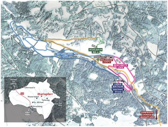 Plan des pistes de ski de fond Mariapfarr