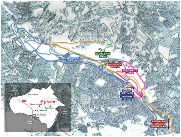 Mapa běžeckých stop Mariapfarr