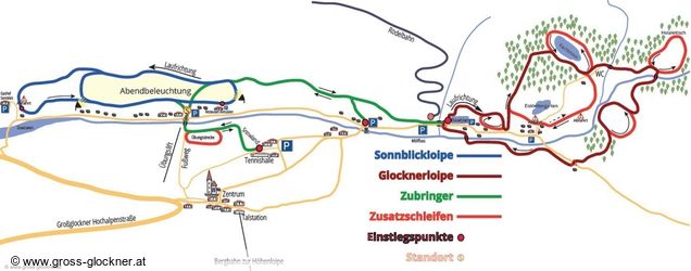 Piantina con piste di sci di fondo Döllach