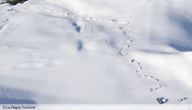 Overzicht snowpark La Plagne