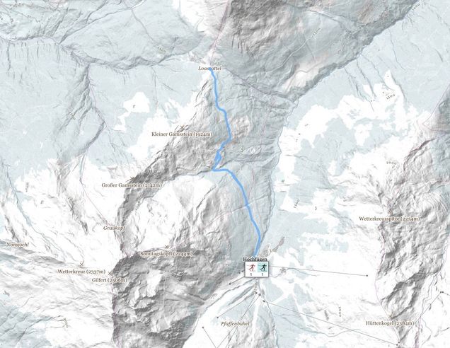 Mapa běžeckých stop Hochfügen