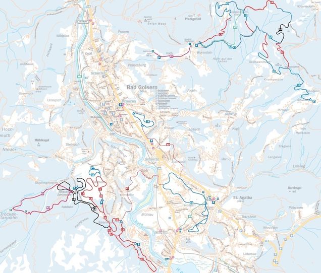 Plan des pistes de ski de fond Bad Goisern