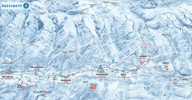 Mapa běžeckých stop Krimml