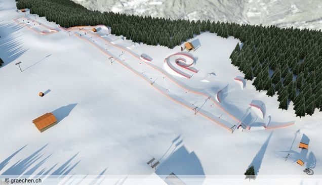 Hartă Snowpark Grächen/Hannigalp