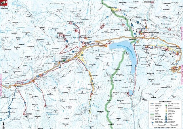 Plan des pistes de ski de fond Königsleiten