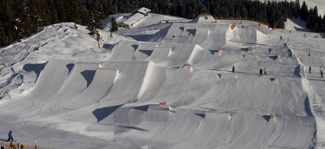 Overzicht snowpark Kitzbühel