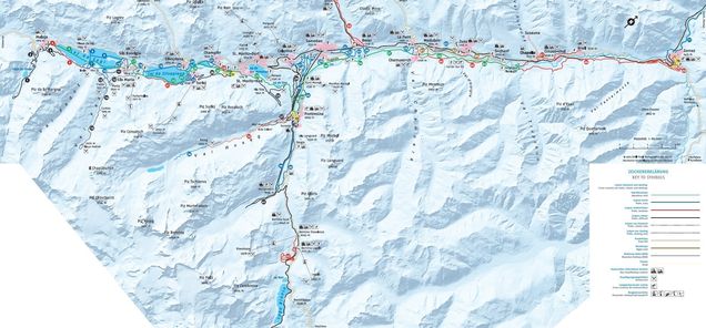 Piantina con piste di sci di fondo Sils Maria (St. Moritz)