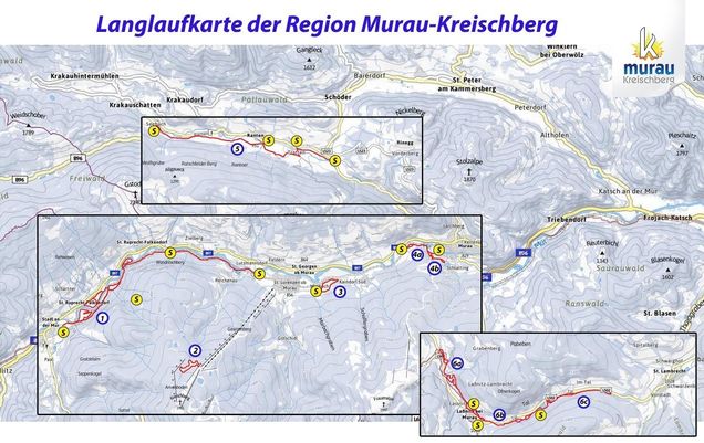 Plan des pistes de ski de fond Murau