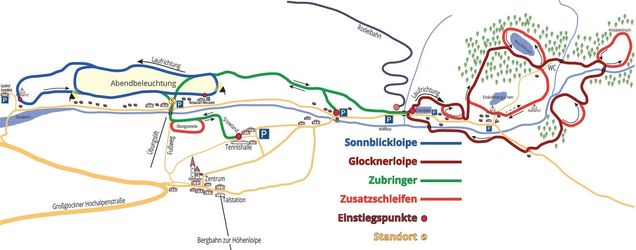 Piantina con piste di sci di fondo Heiligenblut