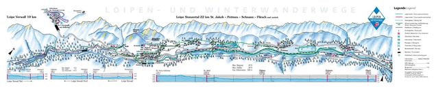 Plano pistas de esquí de fondo Strengen am Arlberg