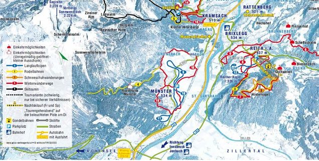 Piantina con piste di sci di fondo Münster