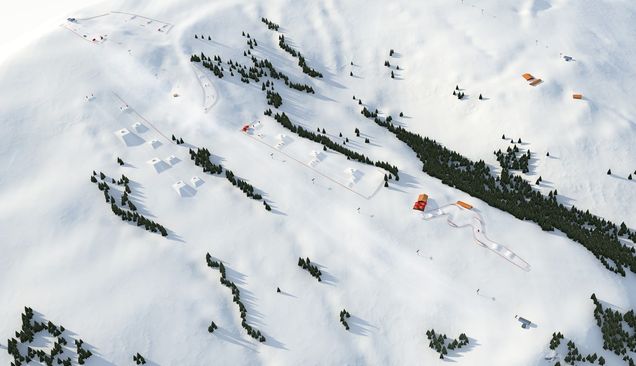 Plán snowparku Kitzbühel