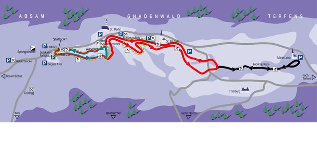 Plan tras biegowych Gnadenwald