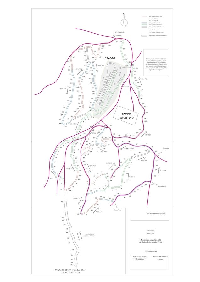 Plano pistas de esquí de fondo Fai della Paganella