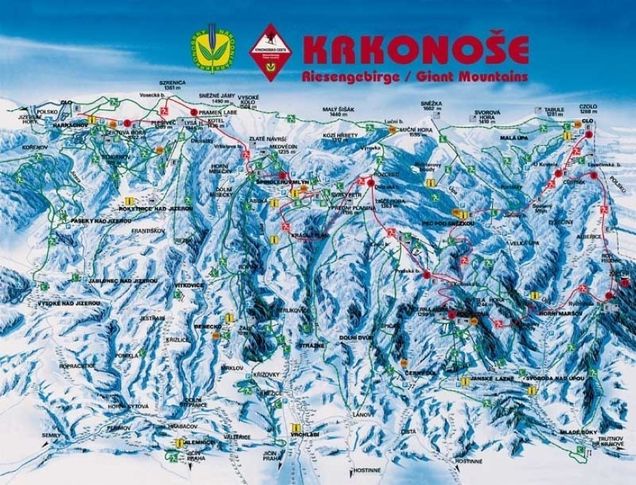 Plan des pistes Monts des Géants