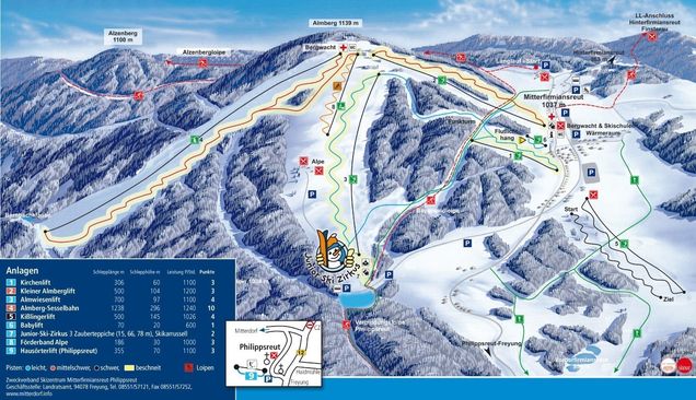 Pistenplan Mitterdorf - Familien-Winterland