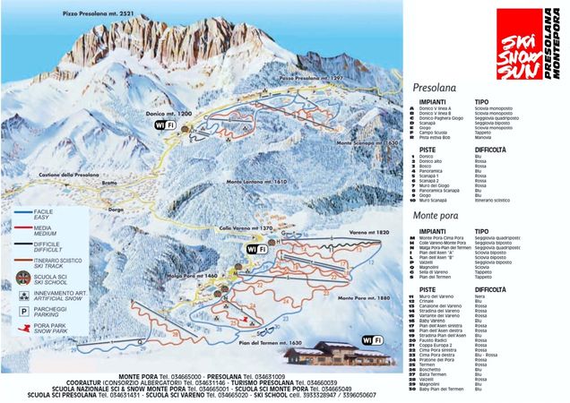 Plan des pistes Presolana-Monte Pora