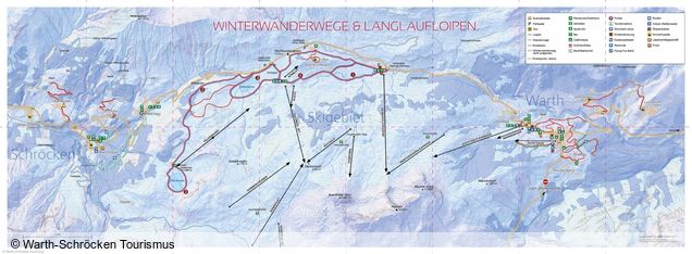 Plan des pistes de ski de fond Warth-Schröcken