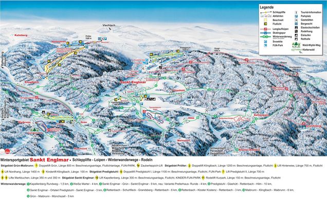 Pistenplan / Karte Skigebiet St. Englmar, Deutschland