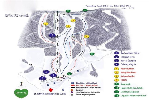 Pistenplan / Karte Skigebiet Alpl, 