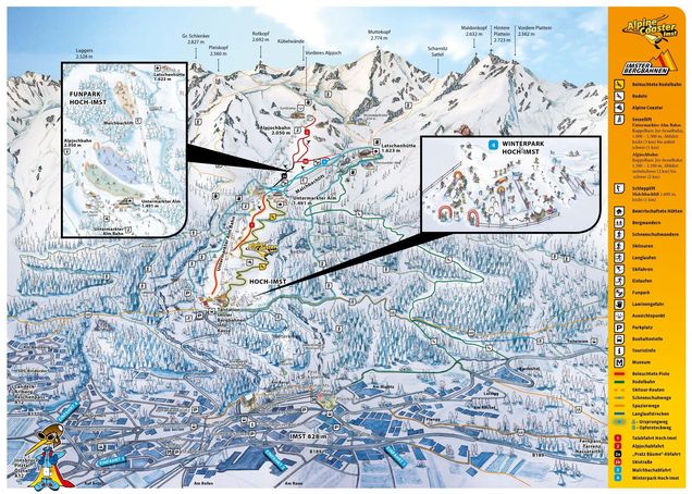 Piantina delle piste Hoch-Imst