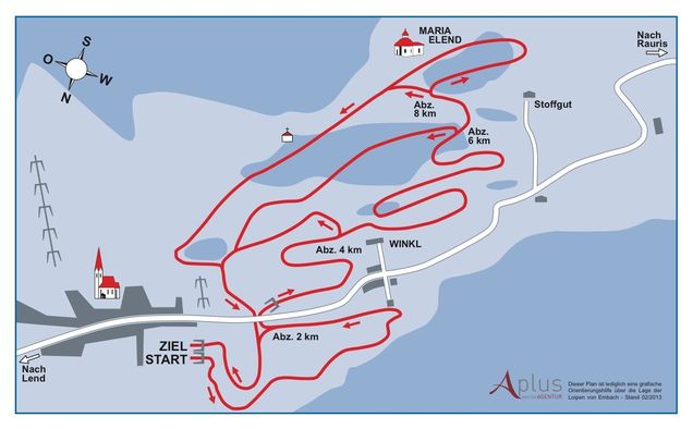 Plan des pistes de ski de fond Embach