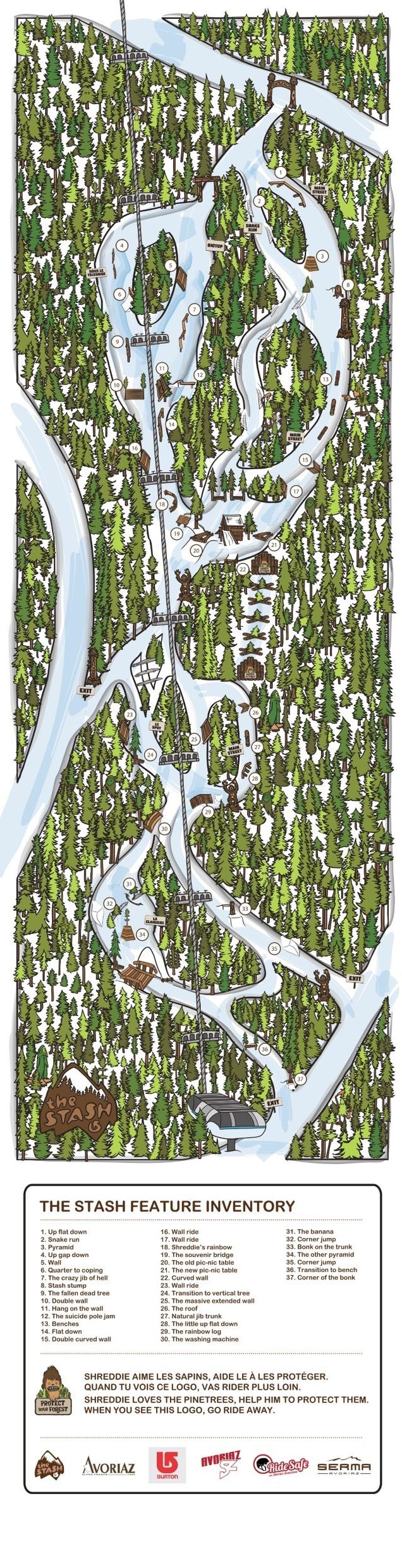 Mapa snowparku Avoriaz