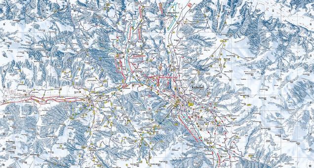 Piantina con piste di sci di fondo Kitzbühel