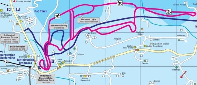 Plan des pistes de ski de fond Mittersill