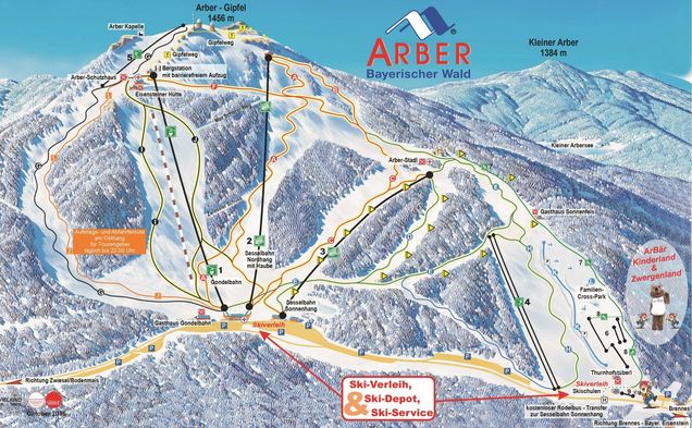 Pistenplan / Karte Skigebiet Drachselsried am Großen Arber, Deutschland