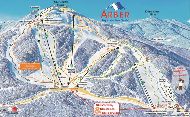 Plan des pistes Großer Arber