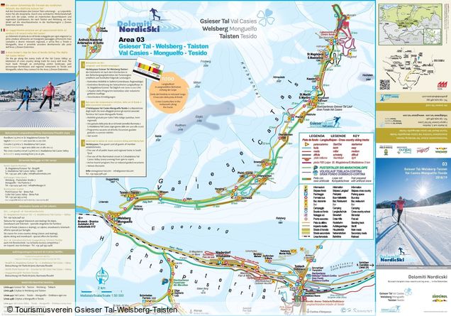 Plan des pistes de ski de fond Valle di Casies