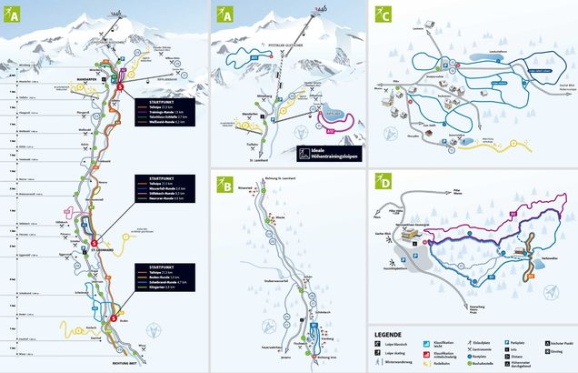 Plan des pistes de ski de fond St. Leonhard