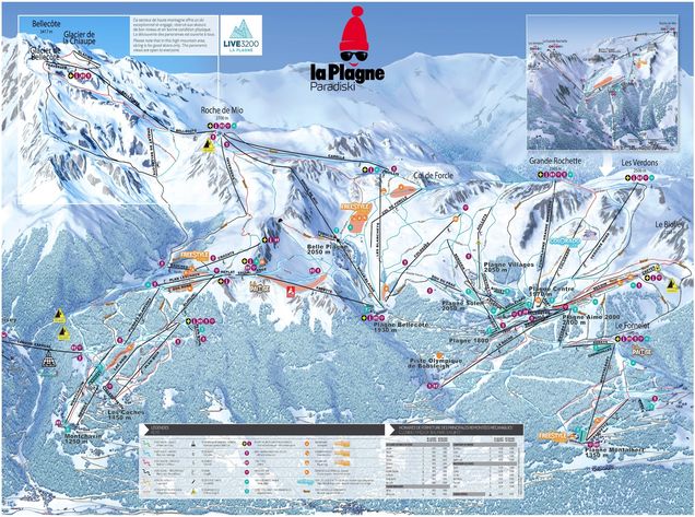 Les Coches Ski resort - Piste map La Plagne