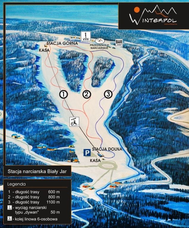 Pistenplan / Karte Skigebiet Jelenia Gora (Hirschberg), 