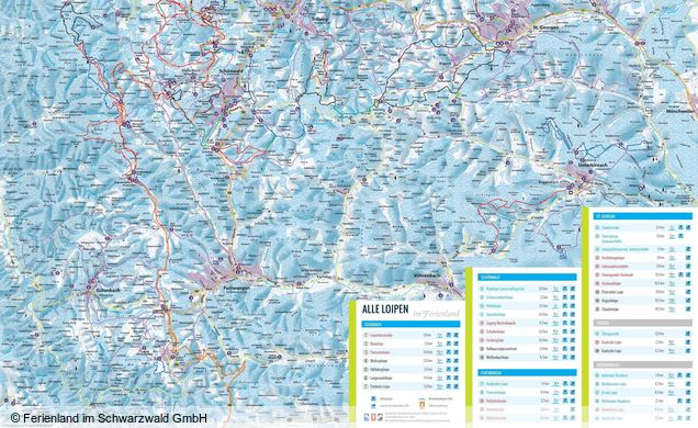 Plan des pistes de ski de fond Furtwangen