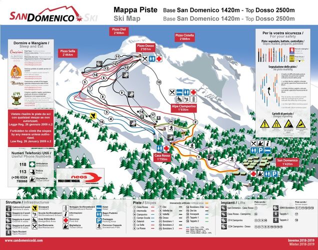 Plan nartostrad San Domenico Ski